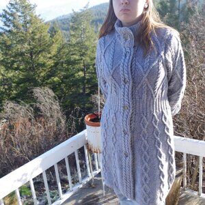 Ladies 100% Merino Wool Grey Sweater By Saol Ireland